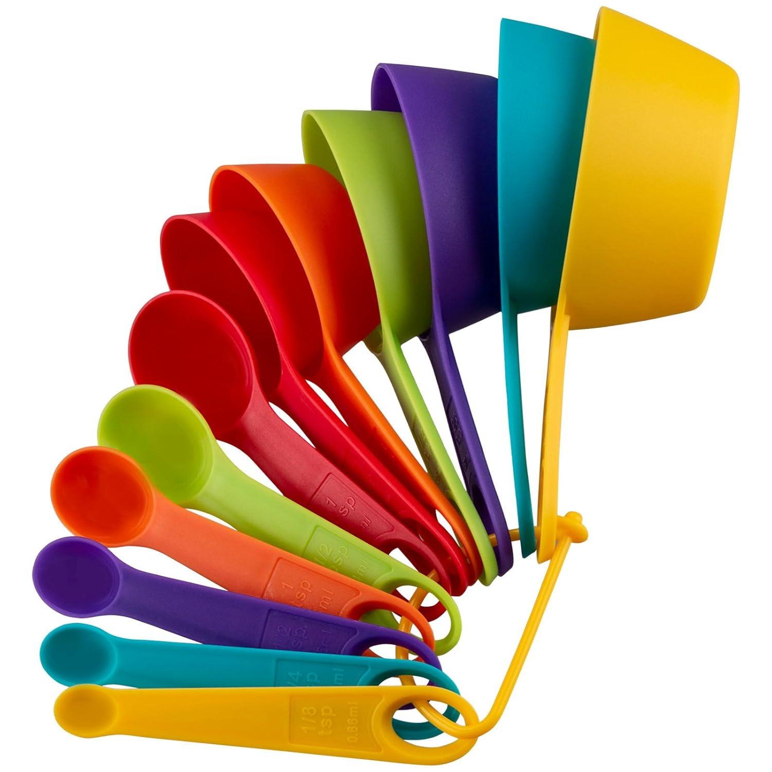 SPOORYYO 12-Piece Colorful Stackable Measuring Cup and Spoon Set for Precise Baking and Cooking