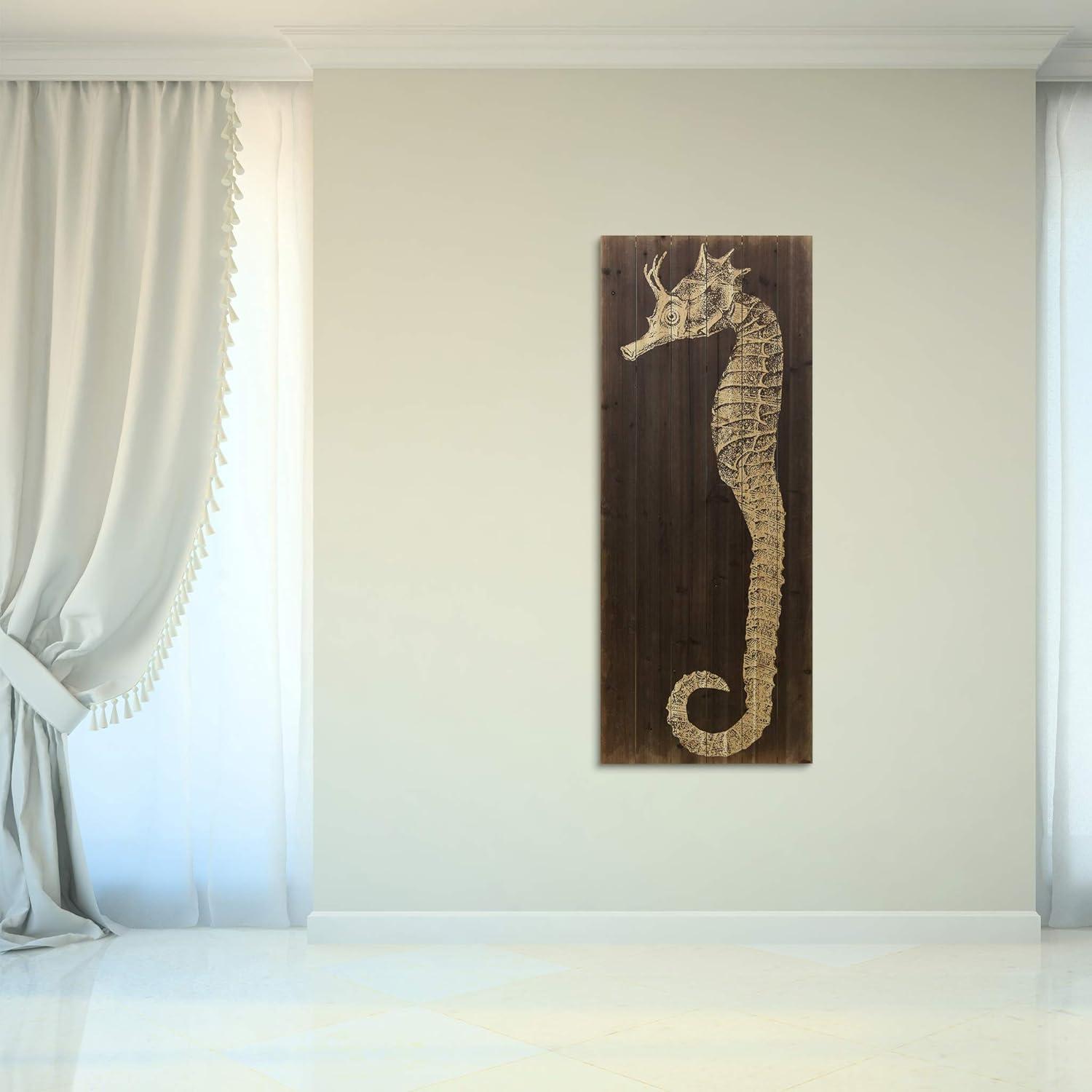 Empire Art Direct Seahorse B Print on Solid Wood Wall Art, 60" x 24", Ready to Hang