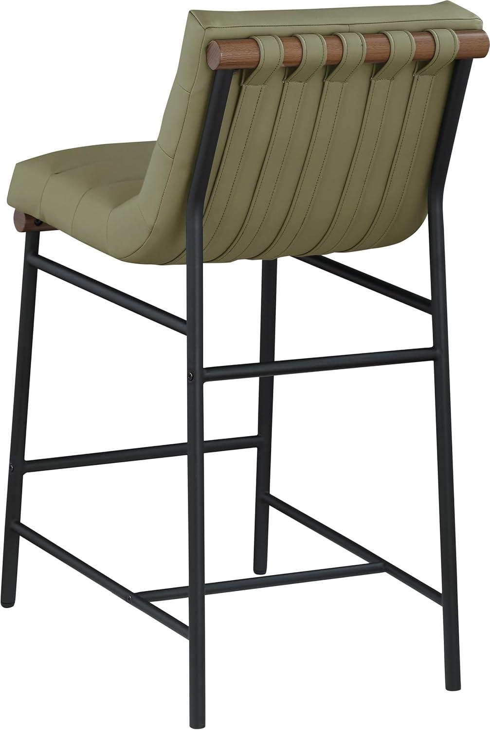 Meridian Furniture,Burke Green Vegan Leather Counter Stool