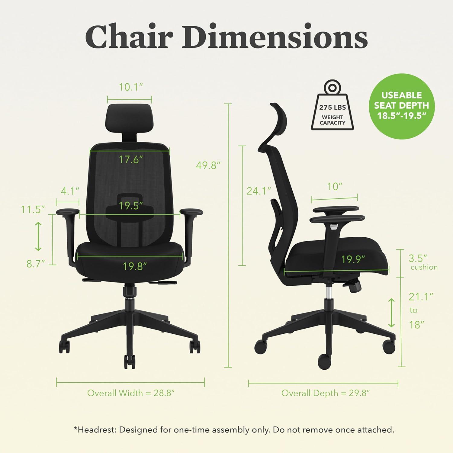 HON HON Altern Ergonomic Low Back Home Office Chair Height Adjustable Arms Seat Slide