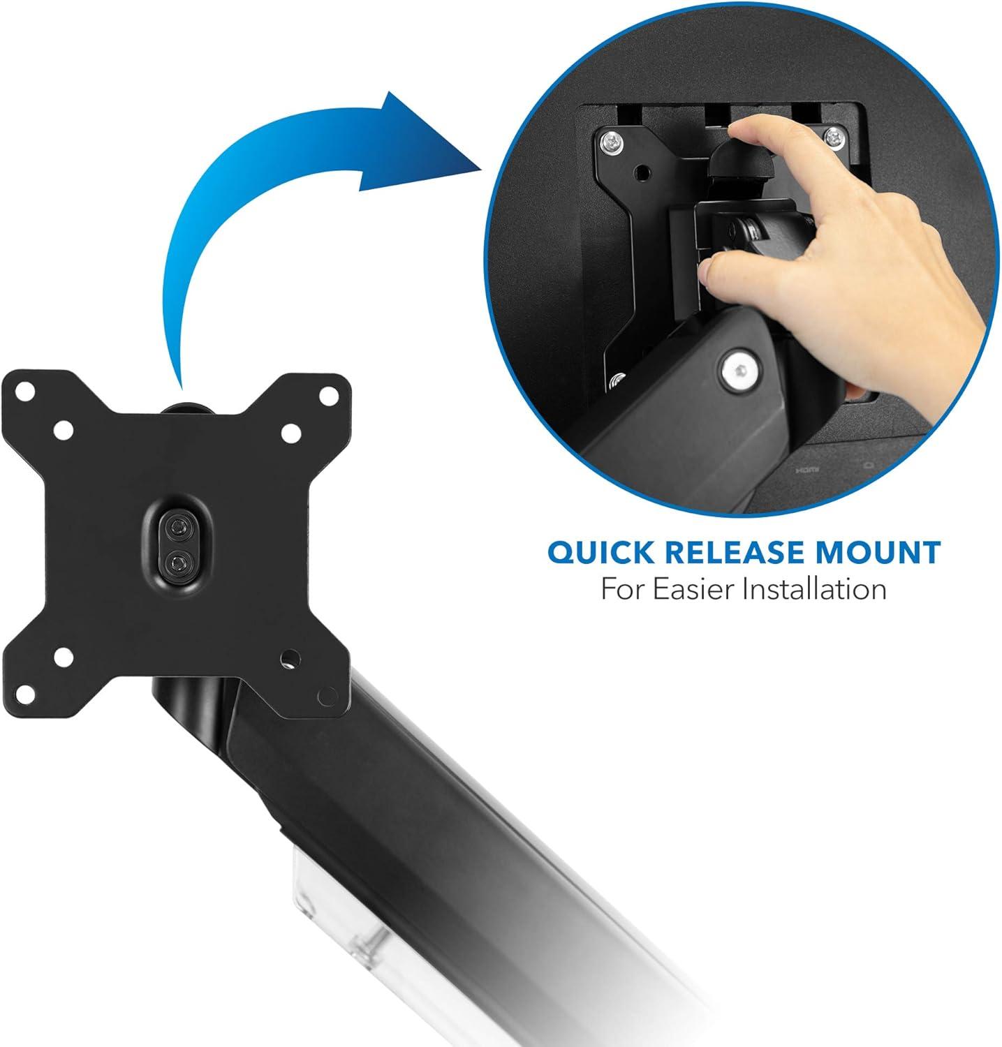 Mount-It! Full Motion Articulating Heavy Duty Dual Monitor Desk Mount w/ USB 3.0 Ports Fit 17-35 in, 33 Lbs. Capacity Per Arm w/ Adjustable Gas Spring