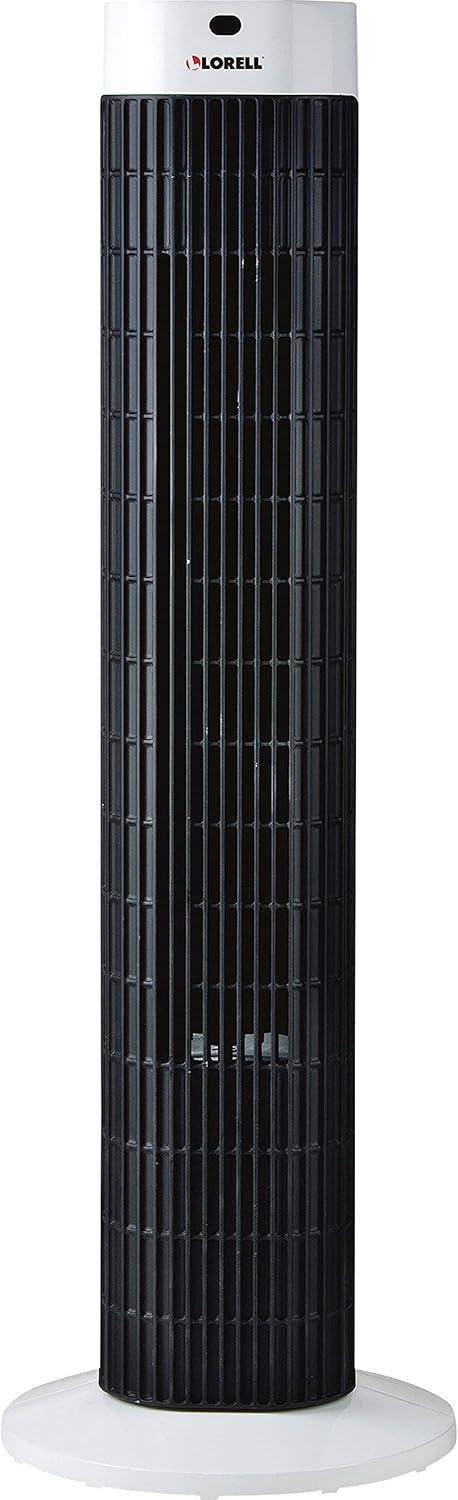 Lorell Lorell Tower Fan - 30" Diameter - 3 Speed - Sleep Mode, Breeze Mode, Oscillating, Timer - 30.2" Height X 9.5" Width X 9.5" Depth - Plastic - Black, Silver