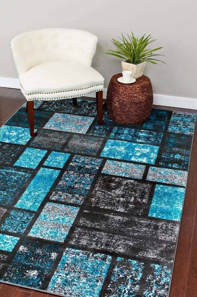 Luxe Weavers Geometric Squares Modern Colorblock Area Rug