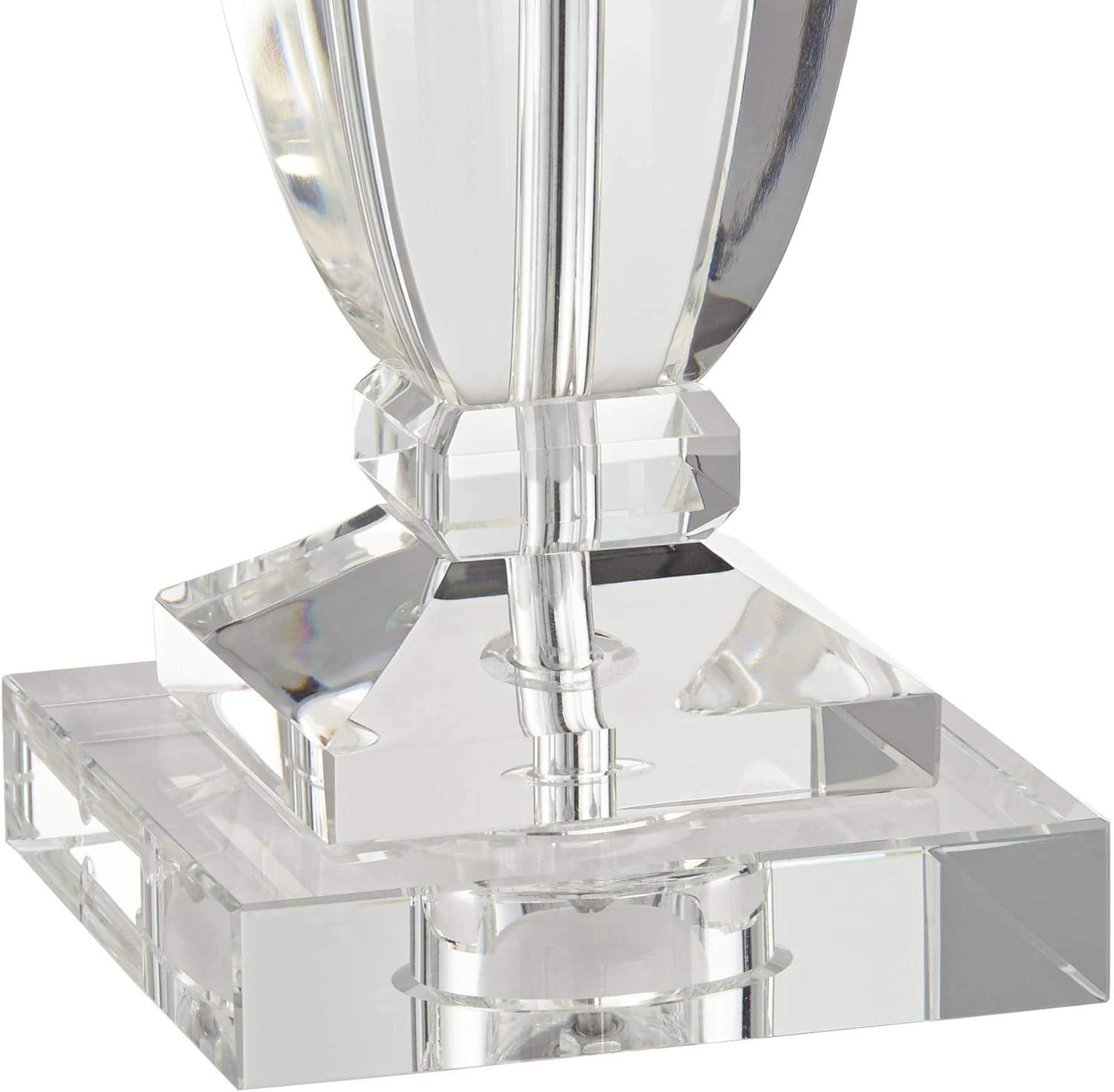 Vienna Full Spectrum Traditional Table Lamp 25" High Crystal Body Gray Tapered Drum Shade for Living Room Bedroom Bedside Nightstand Family