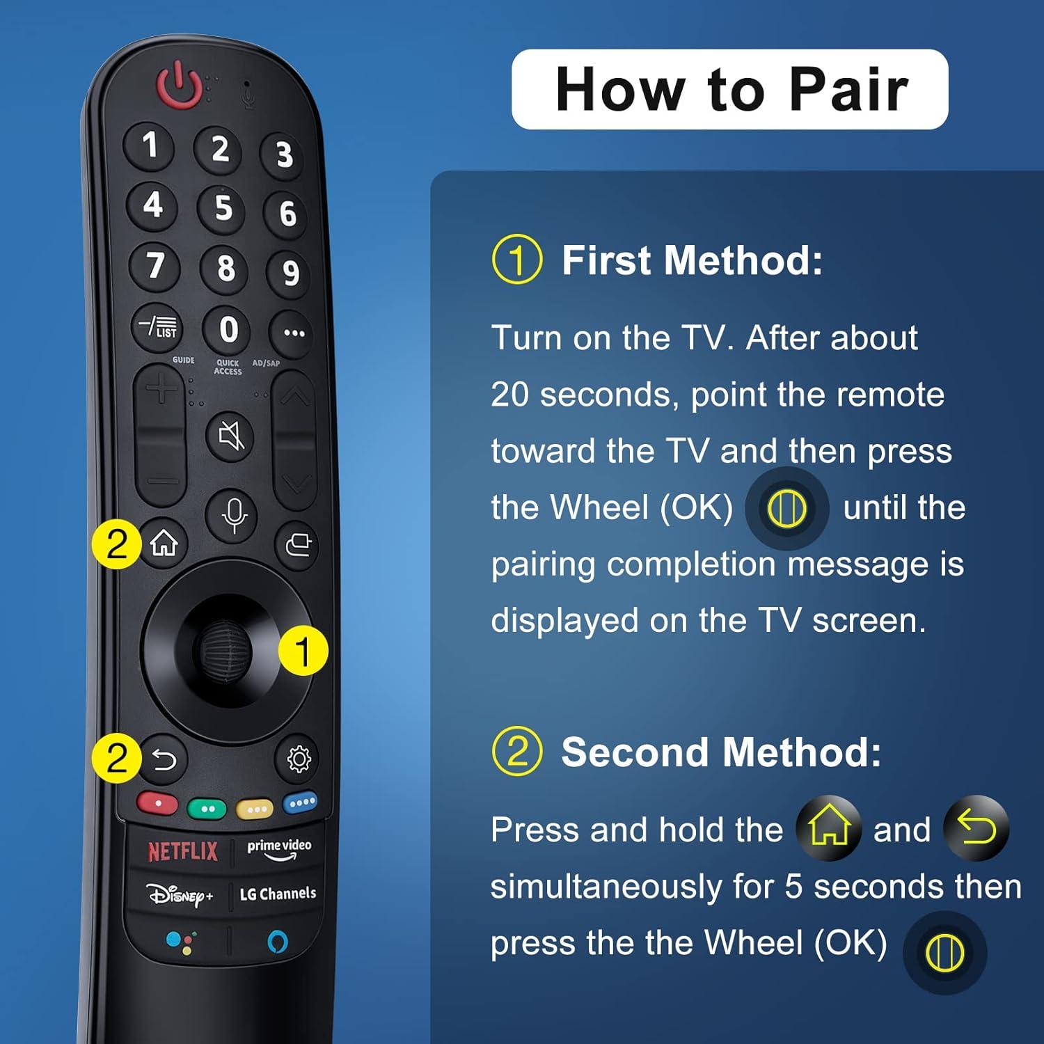 Black Voice Remote Control for LG Smart TV with Pointer and Voice Function