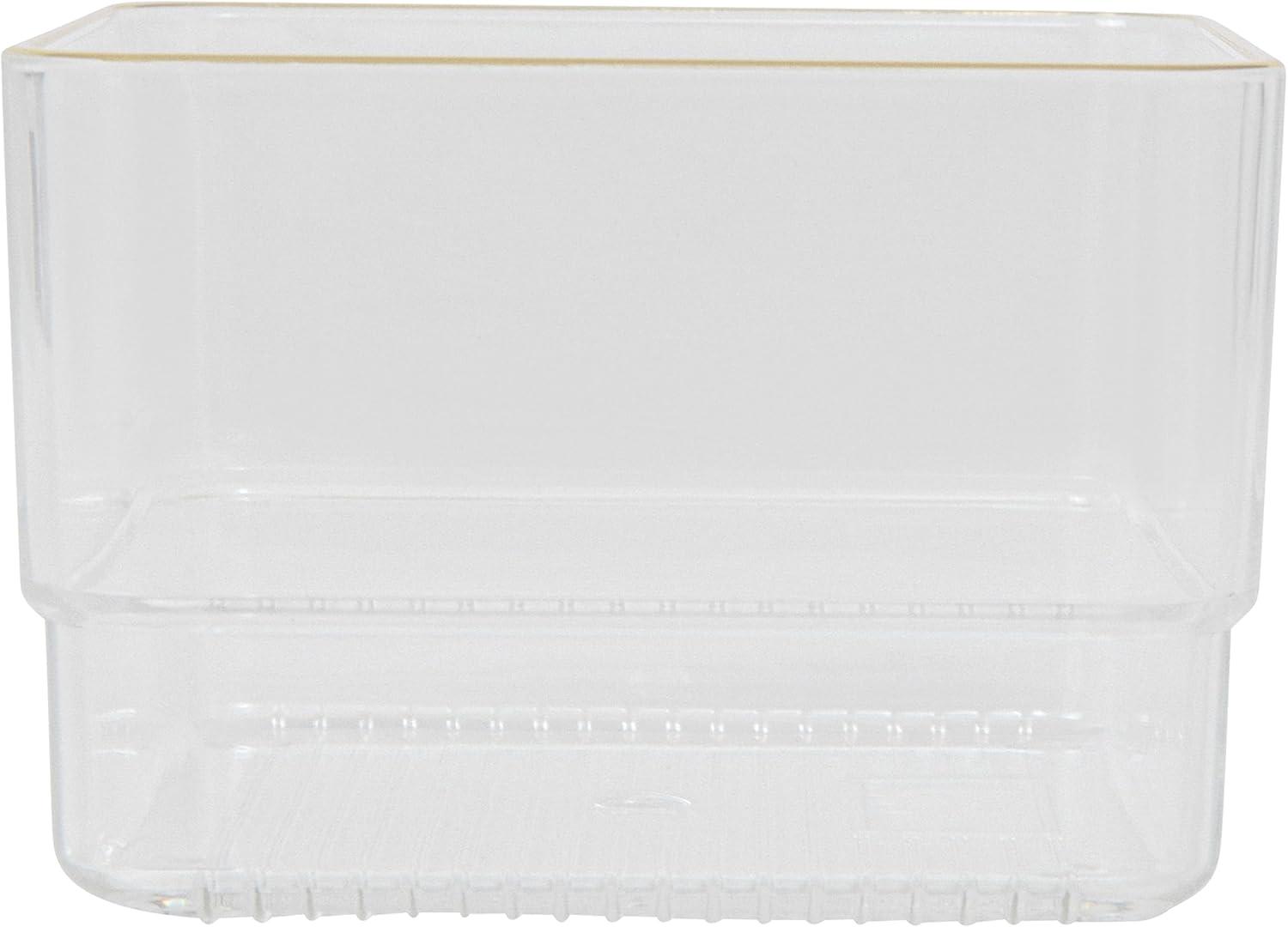 Thomas Martha Stewart Plastic Stackable Office Desk Drawer Organizers with Metallic Trim, 3" x 3"