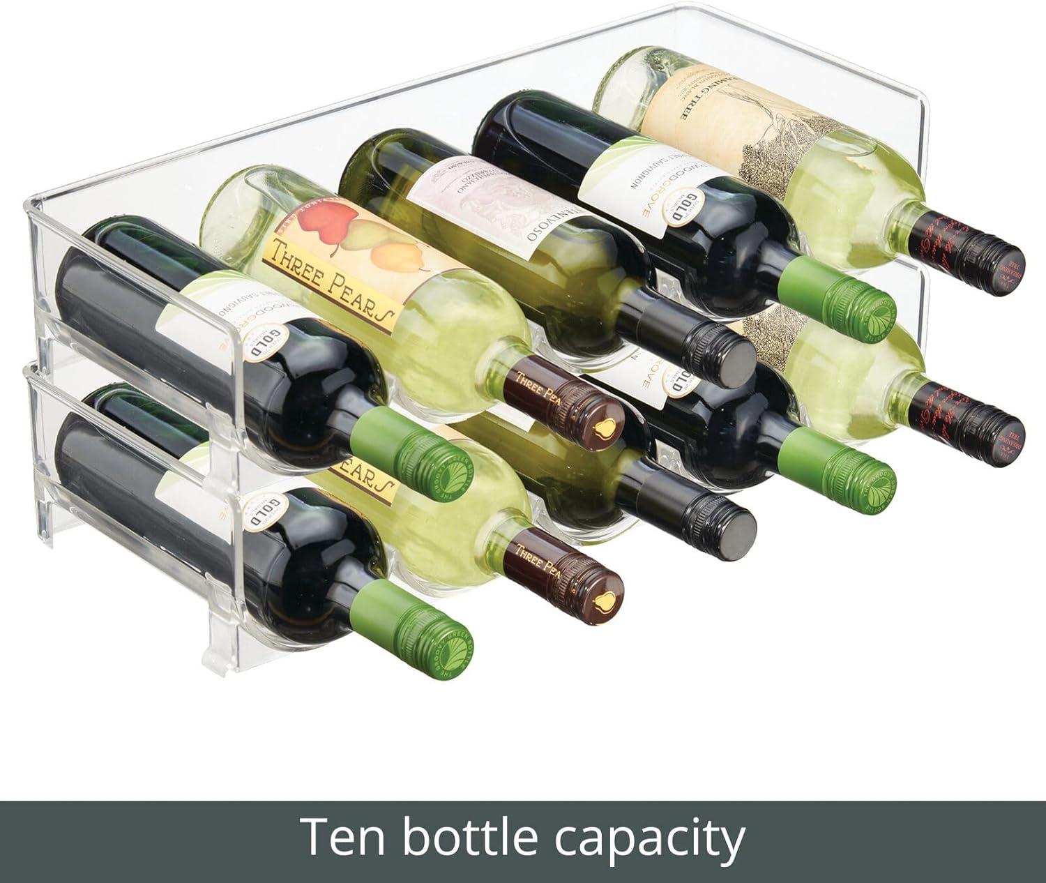 mDesign Water Bottle / Wine Rack Storage Organizer