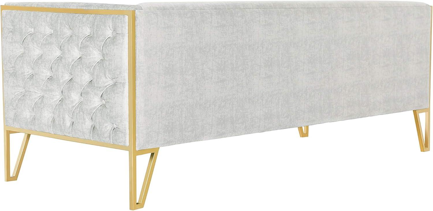 Vector Velvet 3 Seater Sofa Ocean Blue - Manhattan Comfort