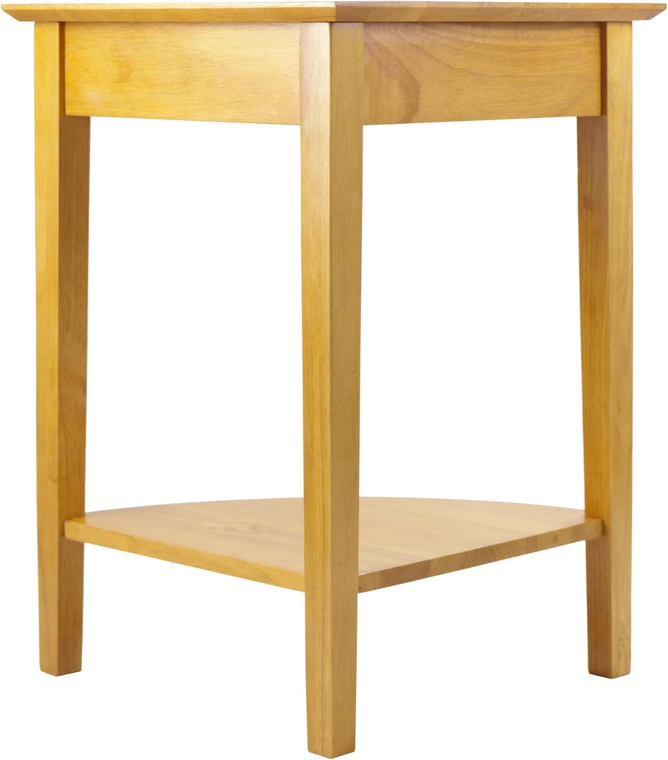 Studio Corner Table Honey - Winsome: Rounded Accent, Shelf Storage, Wood Construction