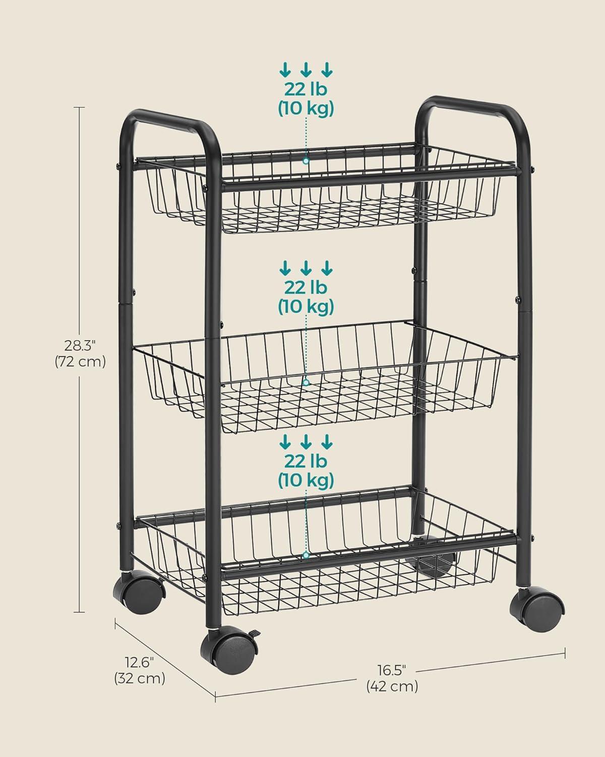 28.3'' H x 16.5'' W Utility Cart with Wheels