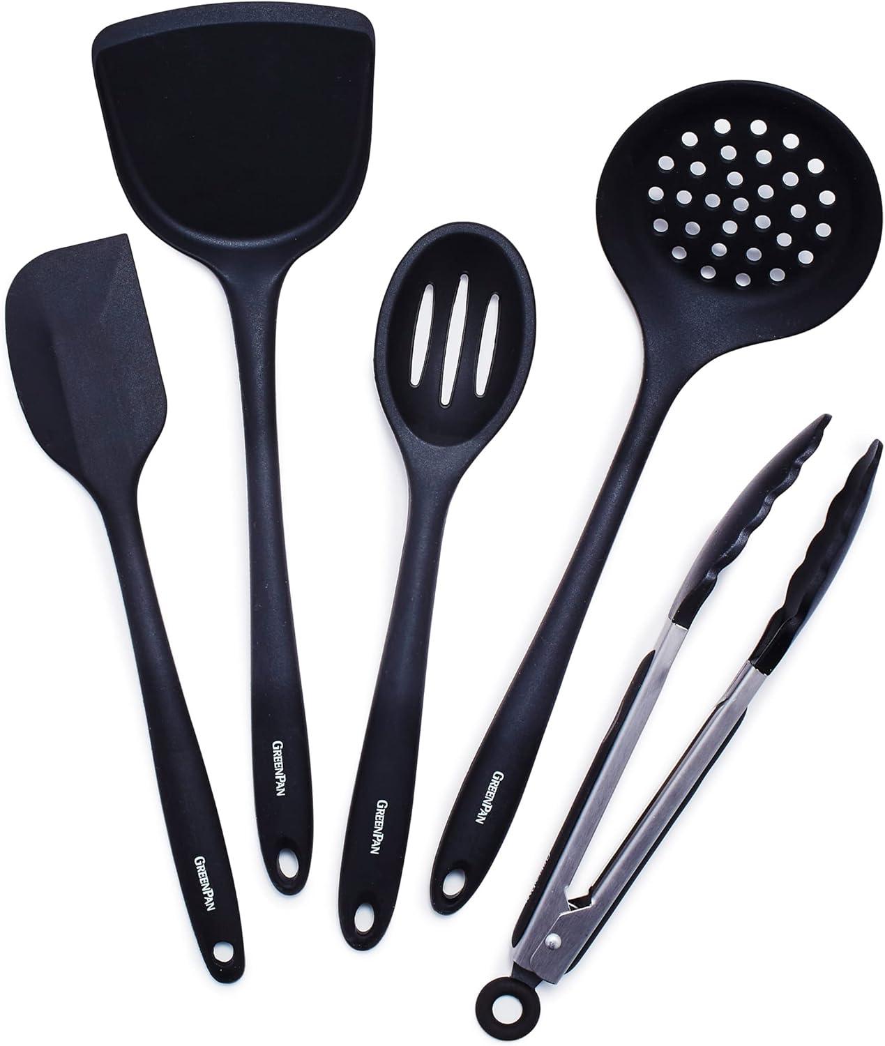 Black Silicone 5-Piece Cooking Utensil Set