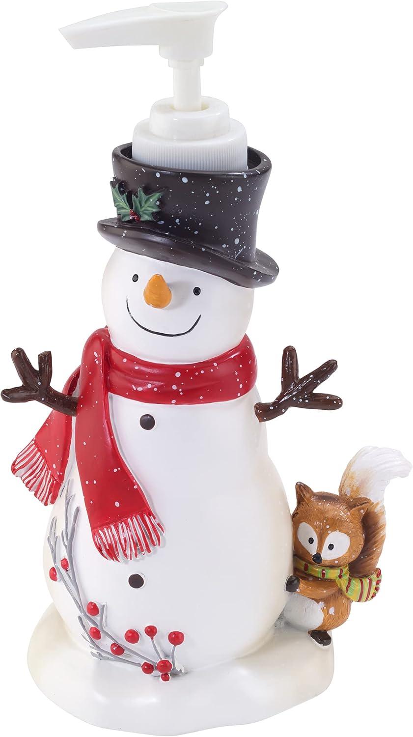 Festive Snowman and Fox Resin Soap Dispenser