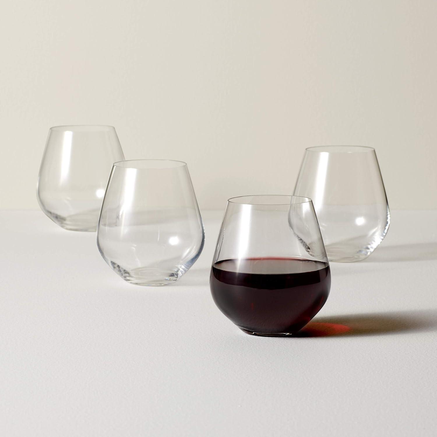 Slovakian Simply Red Fine Crystal Tumbler Set, 4 Count