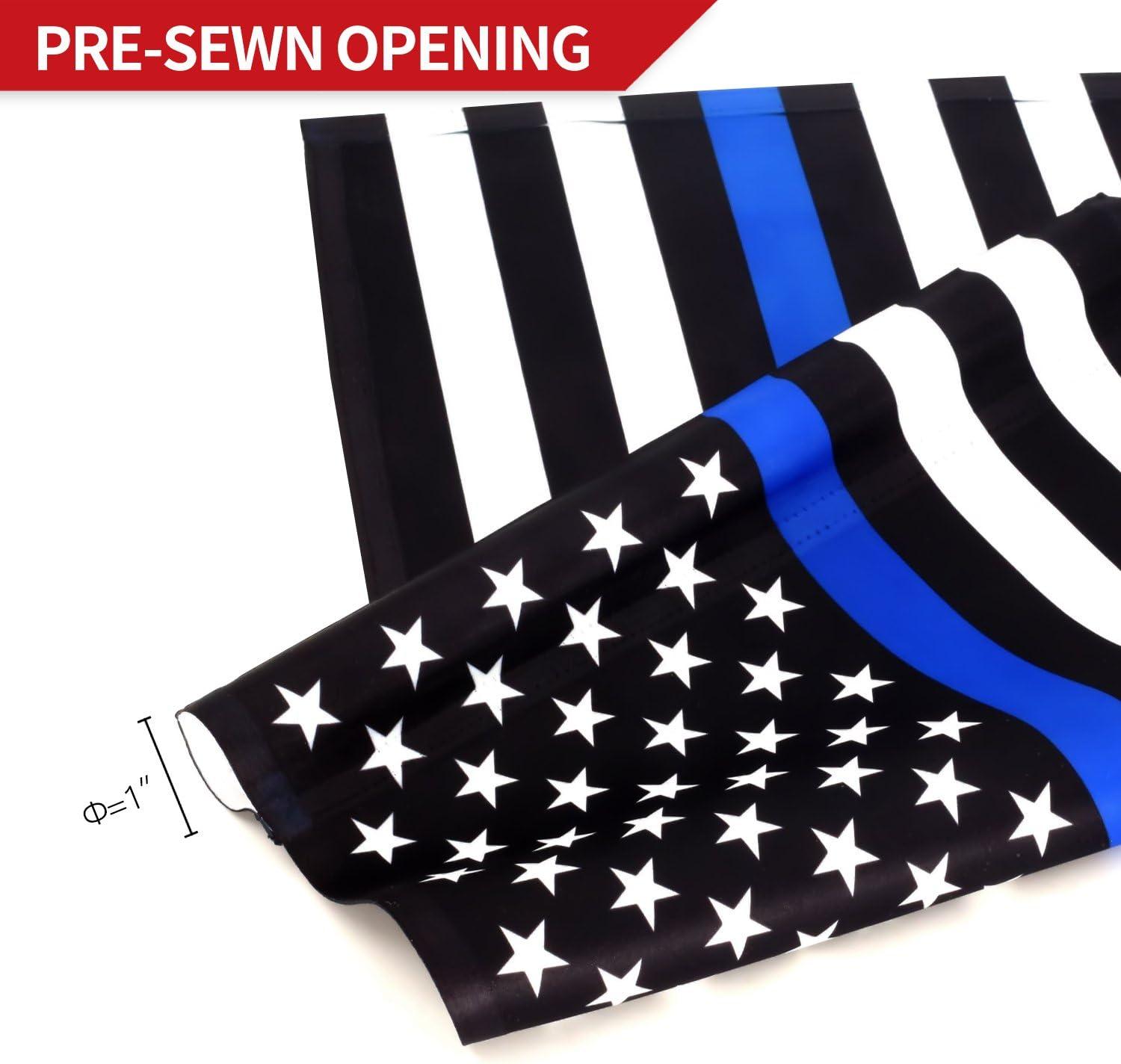 Anley Double Sided Thin Blue Line USA Decorative Garden Flags - Honoring Law Enforcement Officers Flags - 18 x 12.5 Inch