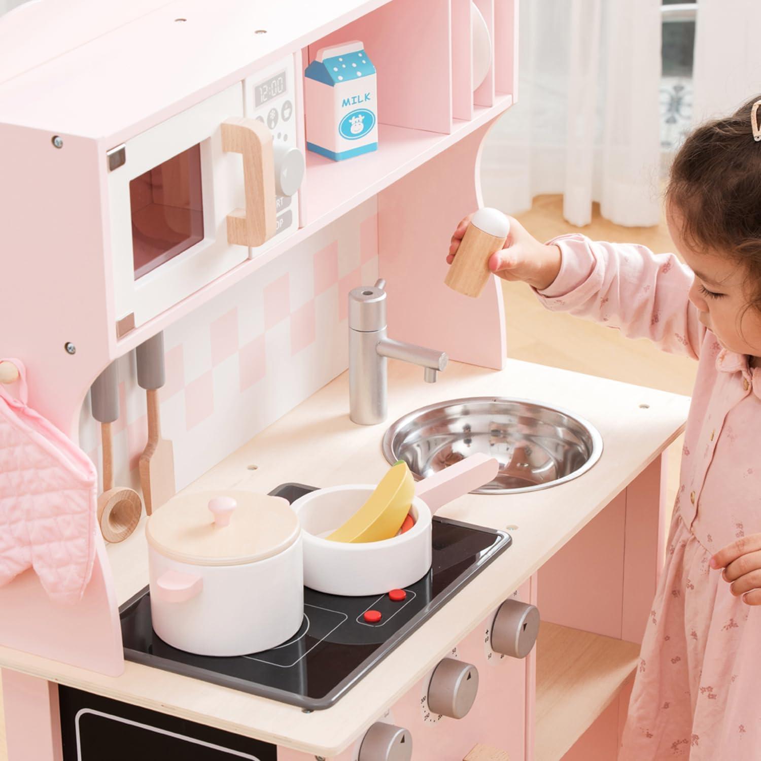 New Classic Toys Kitchenette Modern Electric Cooking, Pink