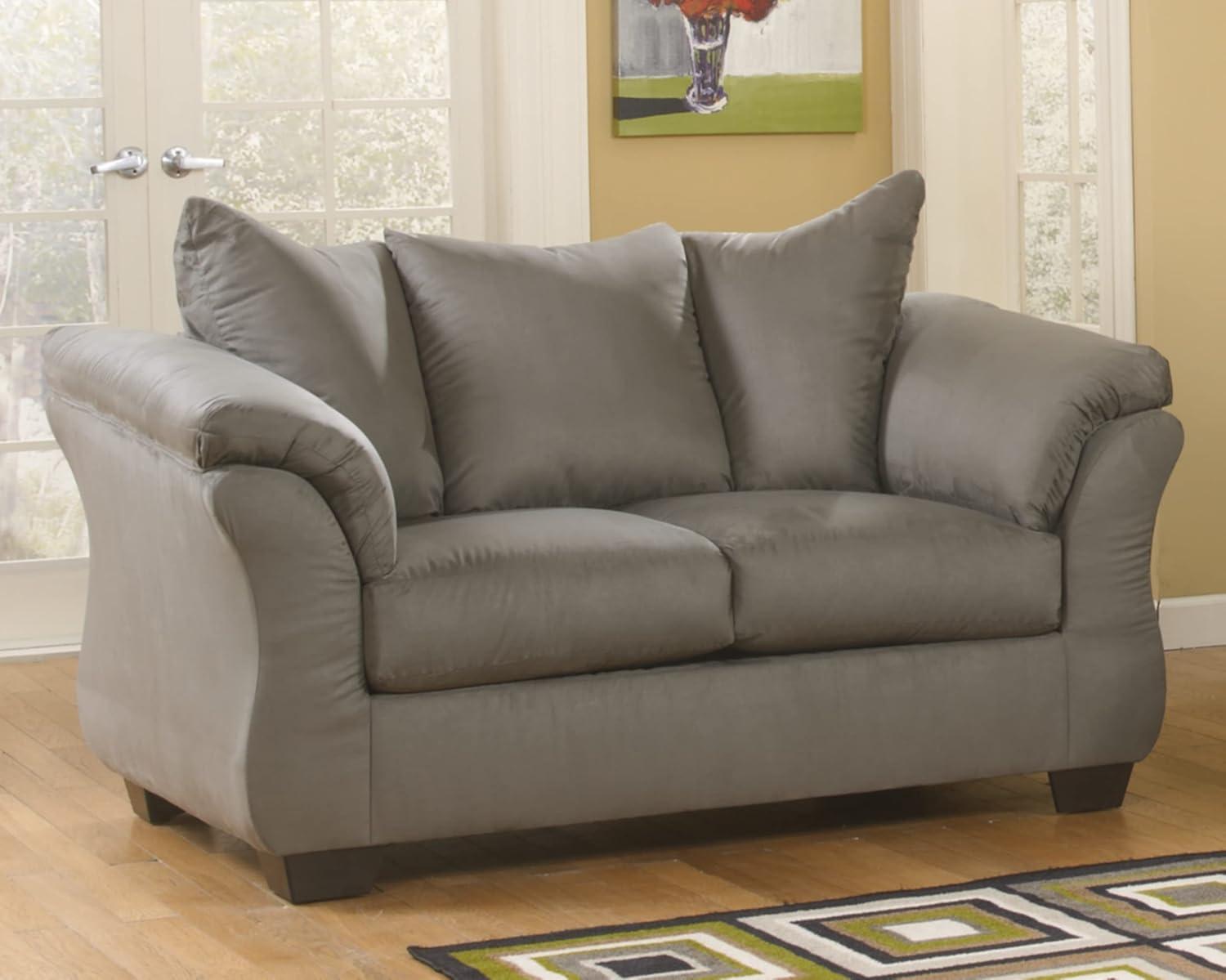 Signature Design by Ashley Darcy Fabric Loveseat in Cobblestone