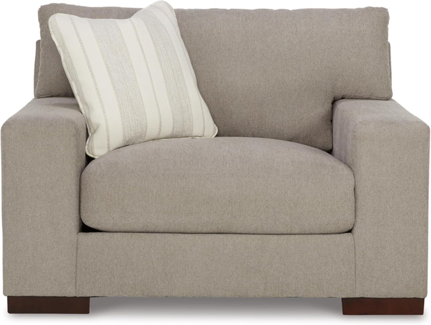 Beige Flax Contemporary Oversized Stationary Chair