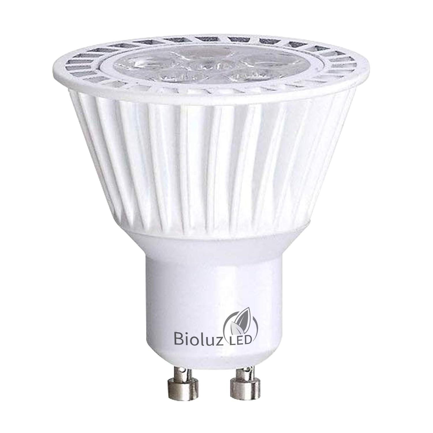 5 Pack Bioluz LED GU10 LED Bulb 50W Replacement (Uses only 6.5 watts) Dimmable 3000K 120v UL Listed