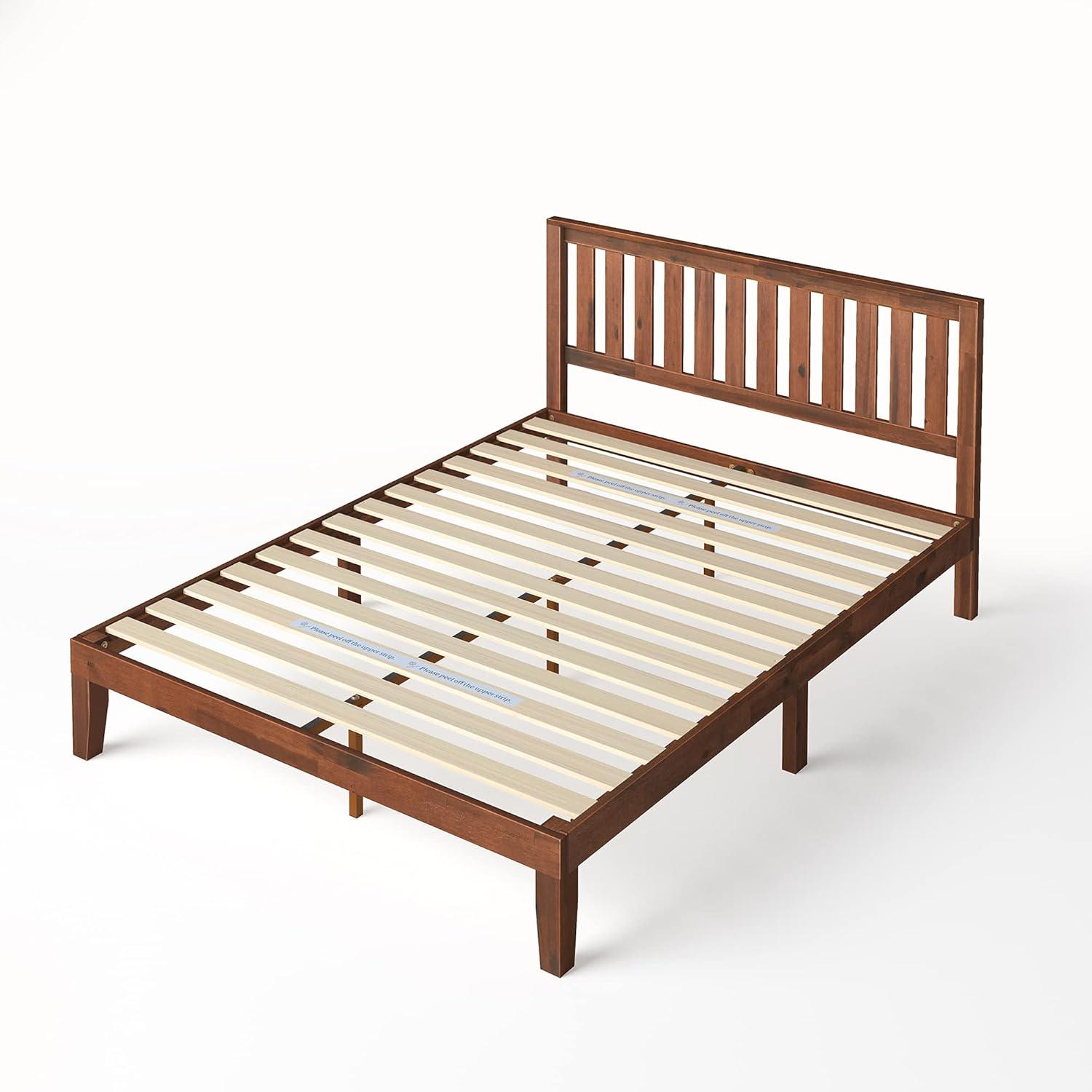 Zinus Vivek 37" Wood Platform Bed Frame with Headboard, Queen