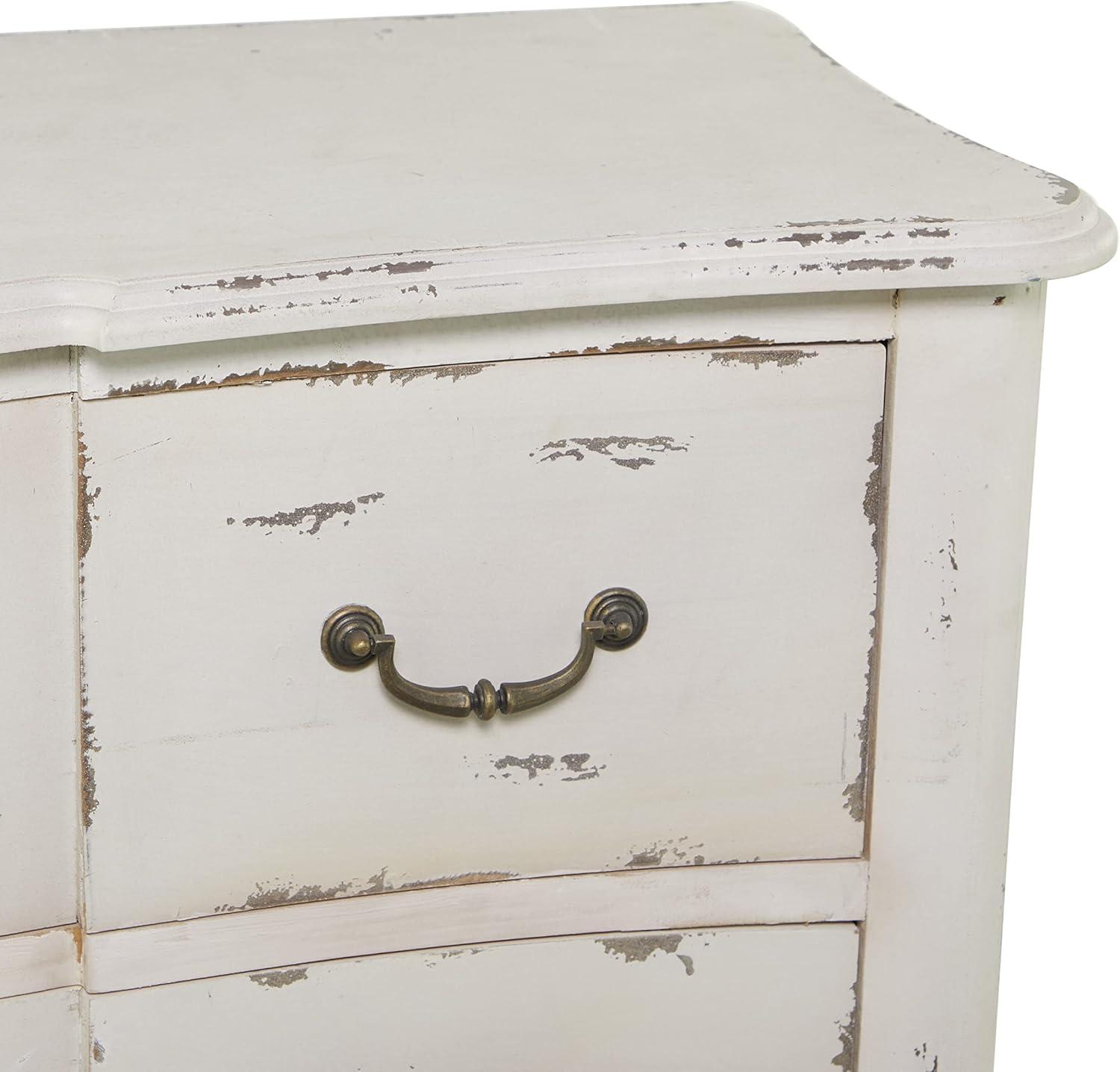 Cottage Charm Cream Wood 3-Drawer Accent Chest, 42"x35"