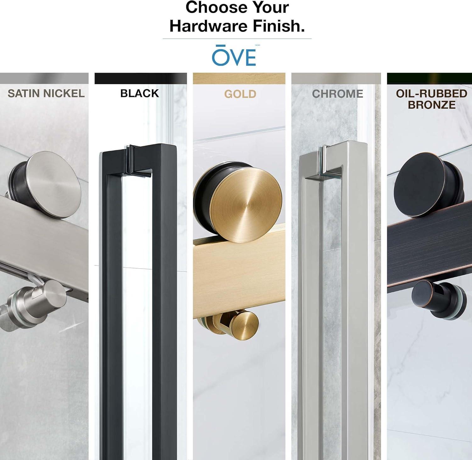 OVE Decors Bel Soft Close Gold 46-in to 48-in x 78.75-in Frameless Sliding Soft Close Shower Door