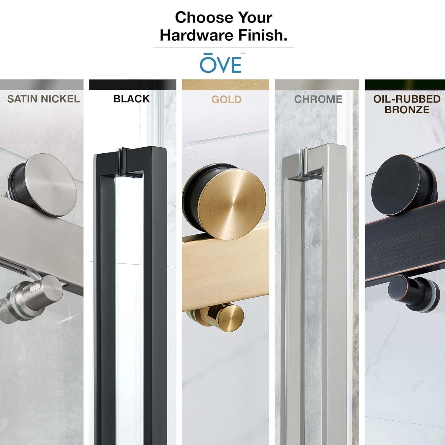 OVE Decors Bel Soft Close Black 72-in x 78.75-in Frameless Sliding Soft Close Shower Door