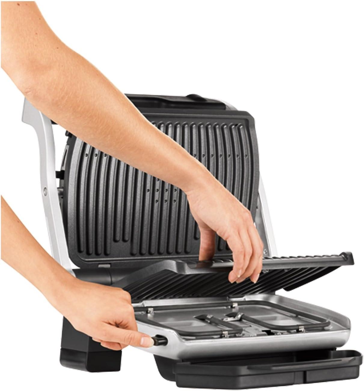T-fal T-Fal Gc712D54 Stainless Steel Optigrill Plus Grill With Automatic Sensor Cooking Electric Grill- Blemished Packaging With 1 Year Manufacturer Warranty (Refurbished)
