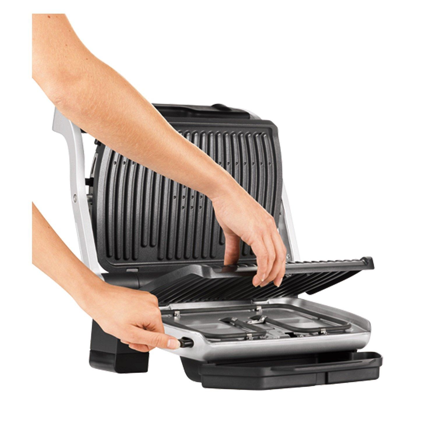 T-fal T-Fal Gc712D54 Stainless Steel Optigrill Plus Grill With Automatic Sensor Cooking Electric Grill- Blemished Packaging With 1 Year Manufacturer Warranty (Refurbished)