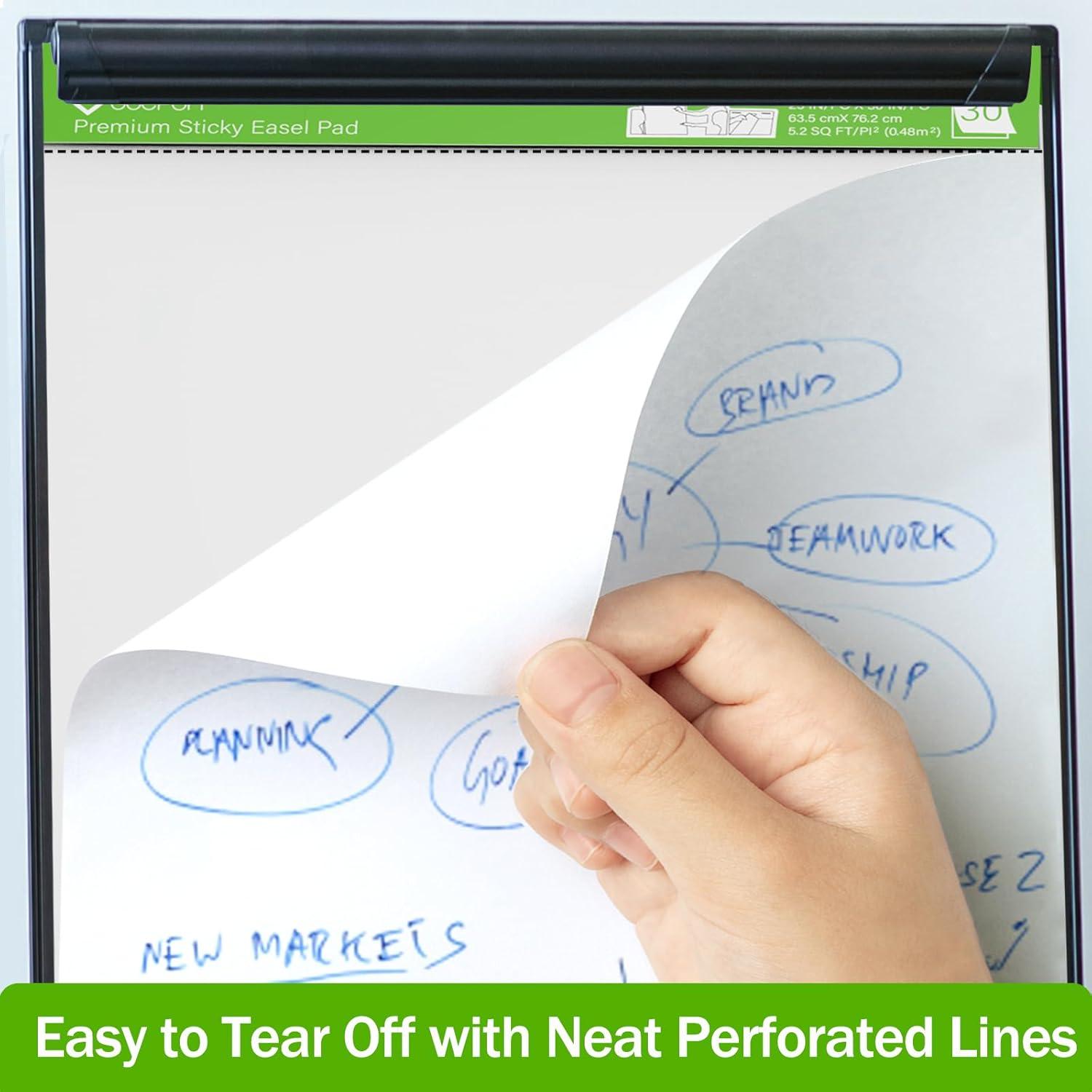 Post-it Super Sticky Recycled Easel Pads, 25 in x 30 in, 8 Pads, 30 Sheets/Pad, 30% Recycled, Great for Virtual Teachers and Students, White