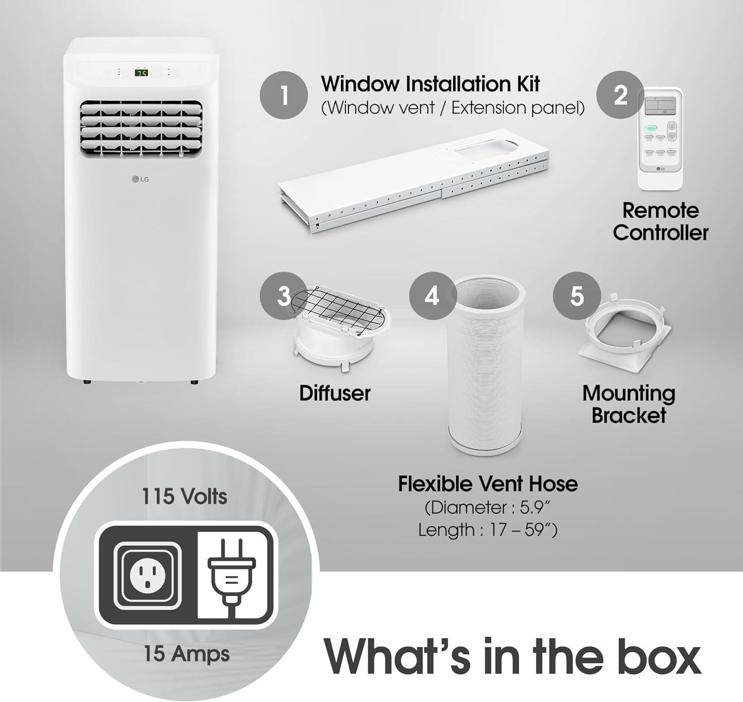 8000Btu Portable Air Conditioner, 3 in 1 portable ac unit with fan