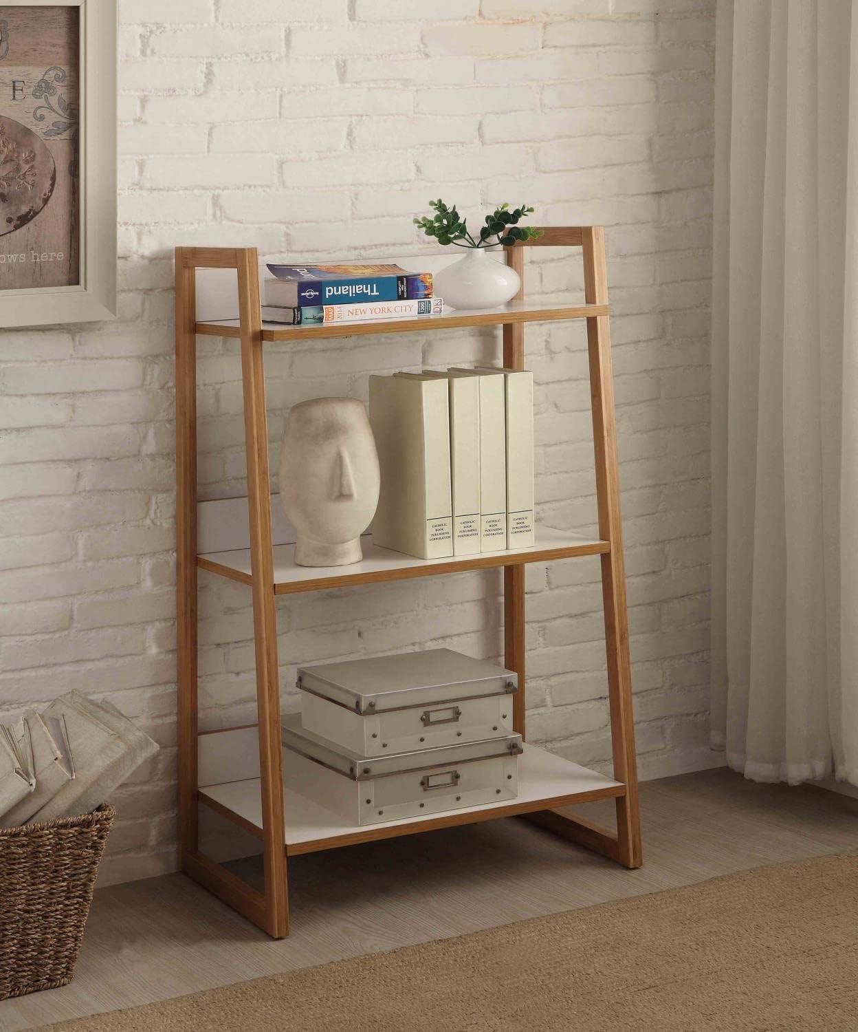 Convenience Concepts Oslo Sundance 3 Tier Bookshelf, White/Natural