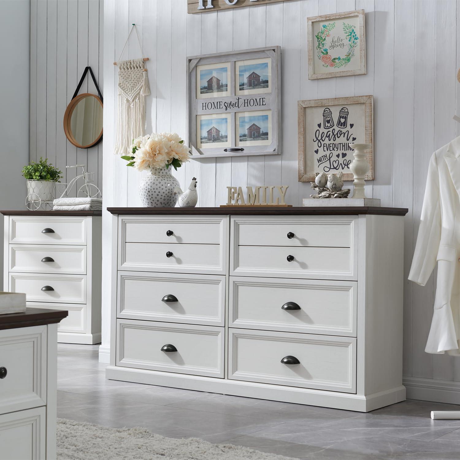 Winston Porter Nadra 4 Drawer Dresser for Bedroom, Chest of Drawers Organizer Storage, Farmhouse Wood Rustic Tall Dresser