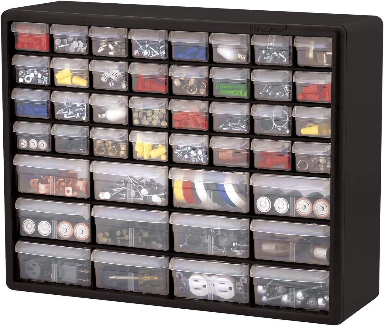 Black 44-Drawer Plastic Storage Cabinet