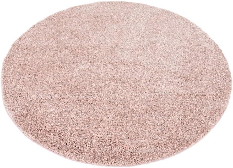 Calabasas Chic Pink Round Shag Area Rug for Kids