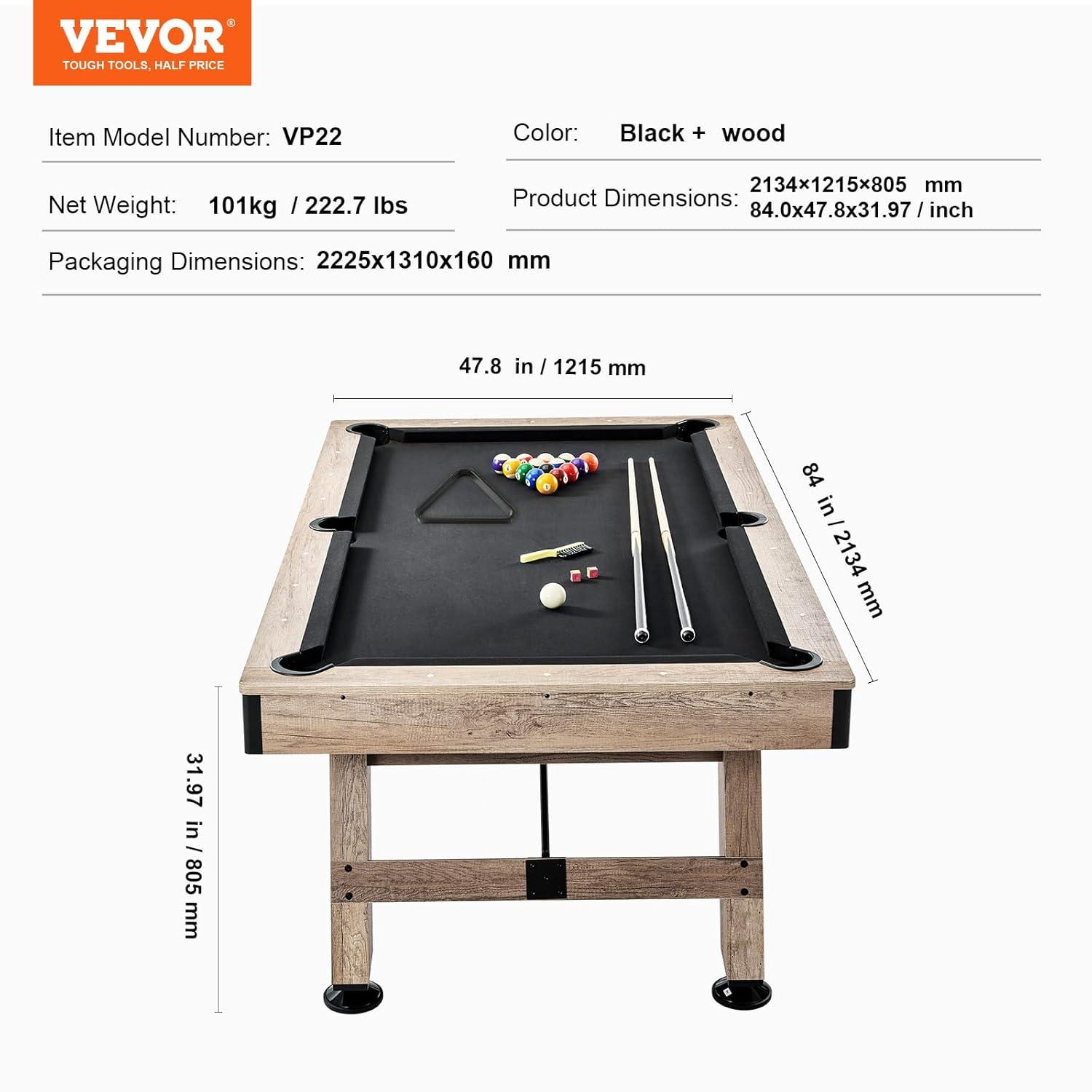 VEVOR VEVOR 2 Player Wood Pool