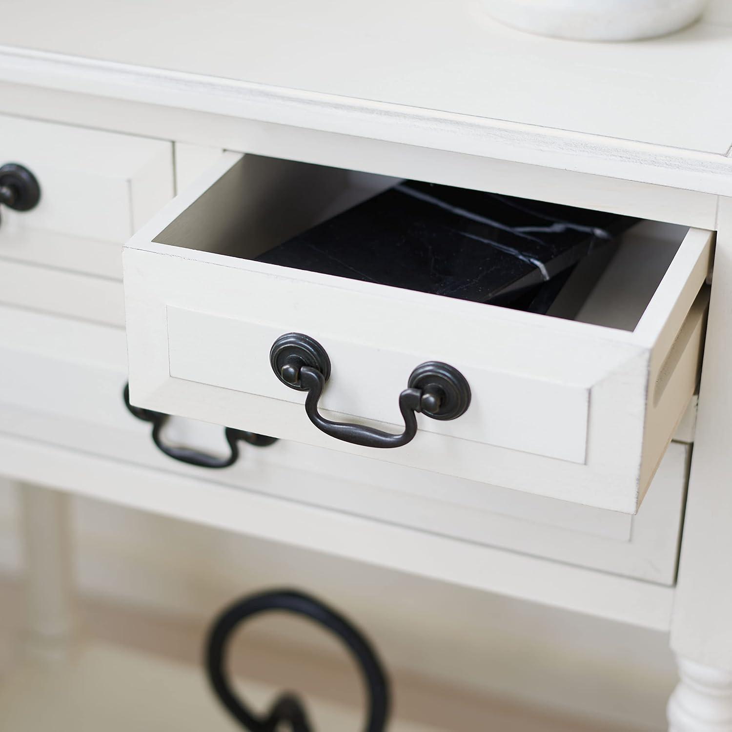 Primrose 3 Drawer Console Table - Distrssed White - Safavieh