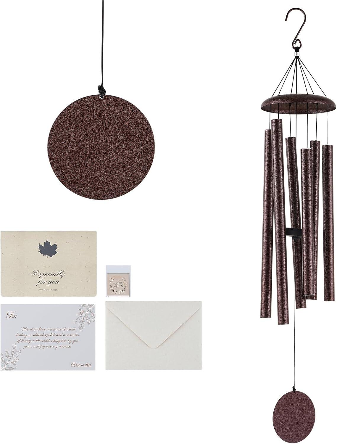 VEVOR 45" Memorial Wind Chimes for Outside - Professional Deep Tone Gift for Mother's Day, Father's Day, Birthdays, D Key Tuned Outdoor Chimes with Bronze Finish, Sympathy Gift for Loss of Loved One