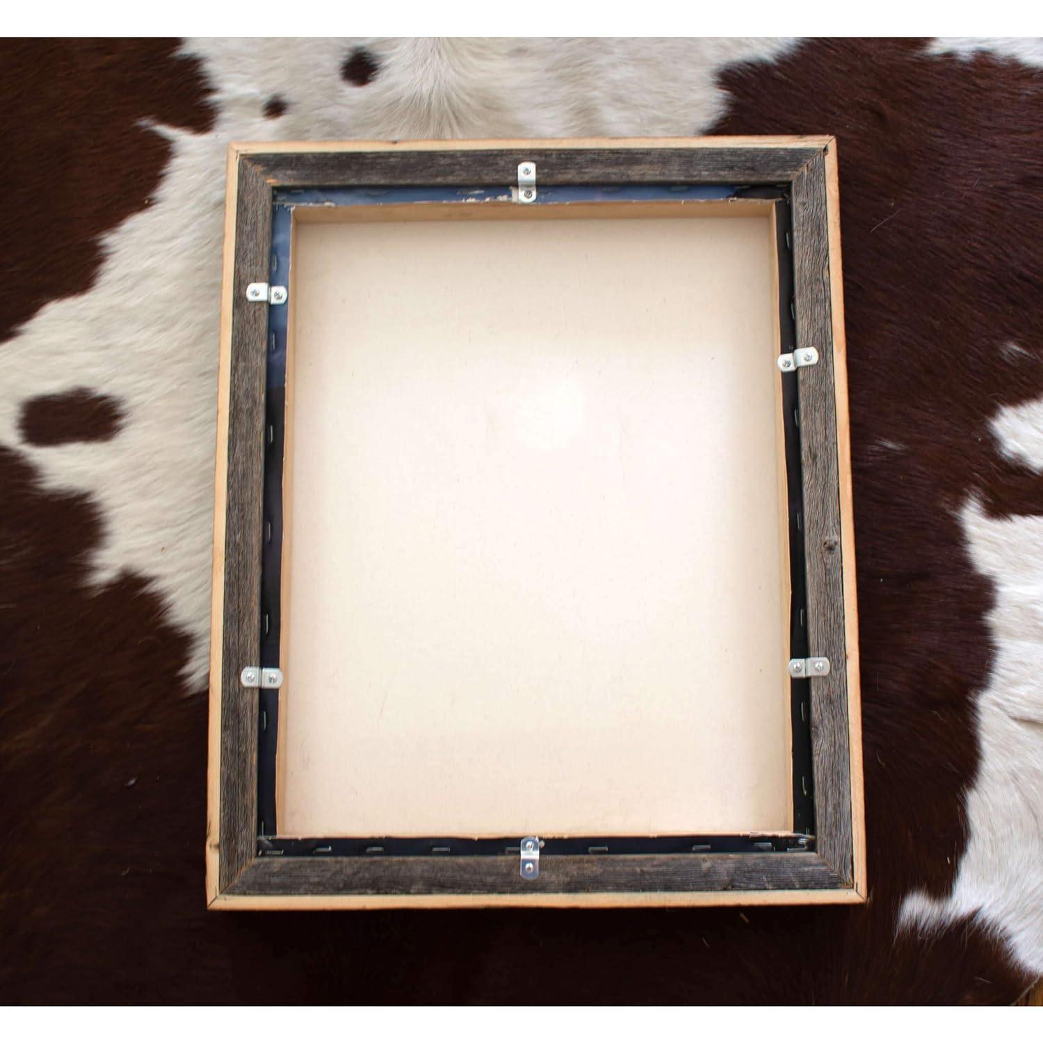 BarnwoodUSA | Rustic Barnwood Canvas Frame | For Oil Paintings & Wall Art | Natural Weathered Gray | 16" x 20"