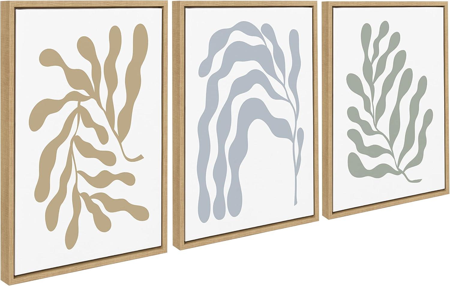 Kate and Laurel Sylvie Matisse Inspired Abstract Botanicals Framed Canvas by The Creative Bunch Studio