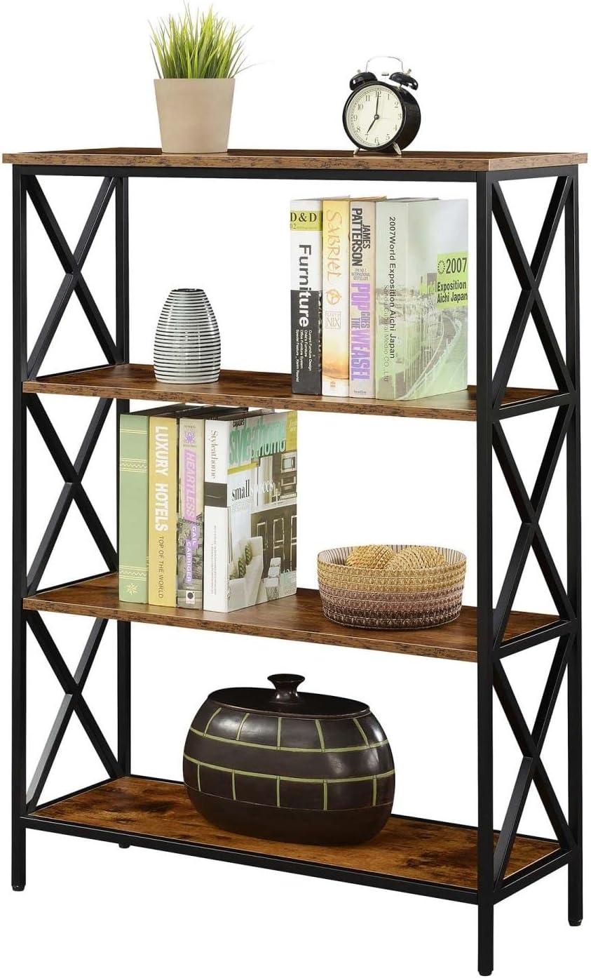 Convenience Concepts Tucson 4 Tier Bookcase, Barnwood/Black