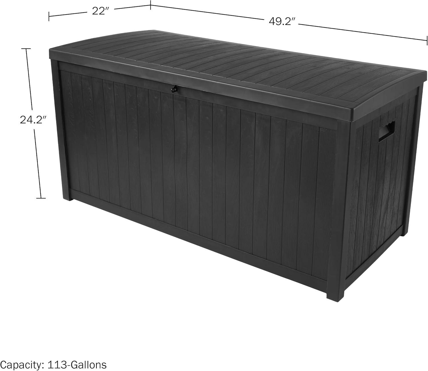 Outdoor Storage Box - 113 Gallon Lockable Deck Box for Pool Accessories, Patio Furniture Cushions, or Package Delivery for Outside by Pure Garden