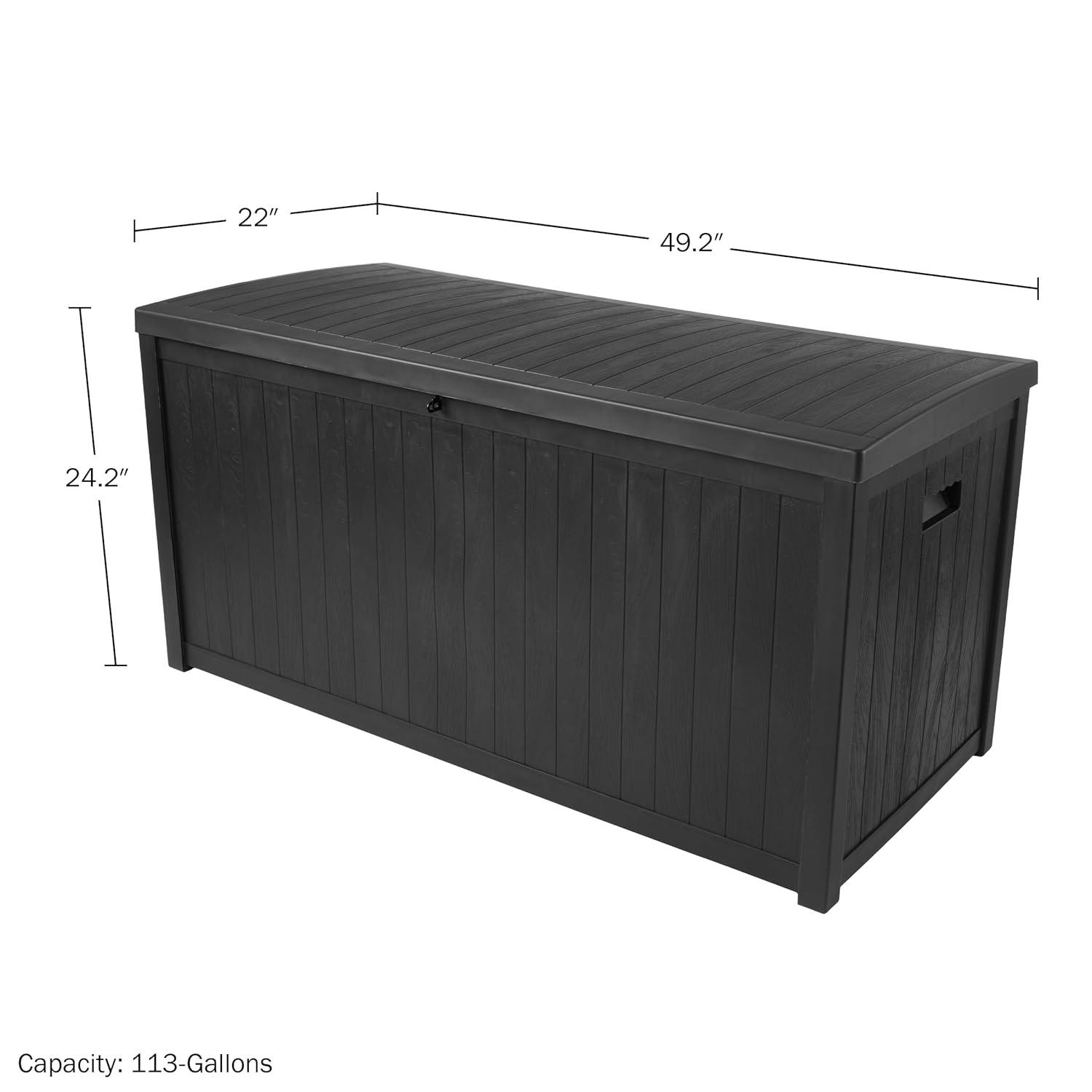 Pure Garden Outdoor Storage Box - 113 Gallon Lockable Deck Box for Pool Accessories, Patio Furniture Cushions, or Package Delivery for Outside by Pure Garden