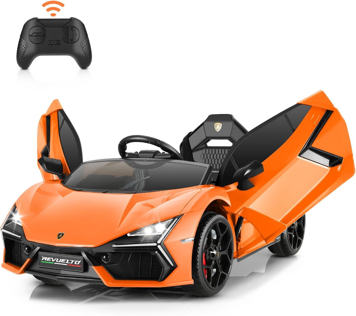 12V Kids Ride On Car, Licensed Lamborghini Revuelto Electric Car For Kids