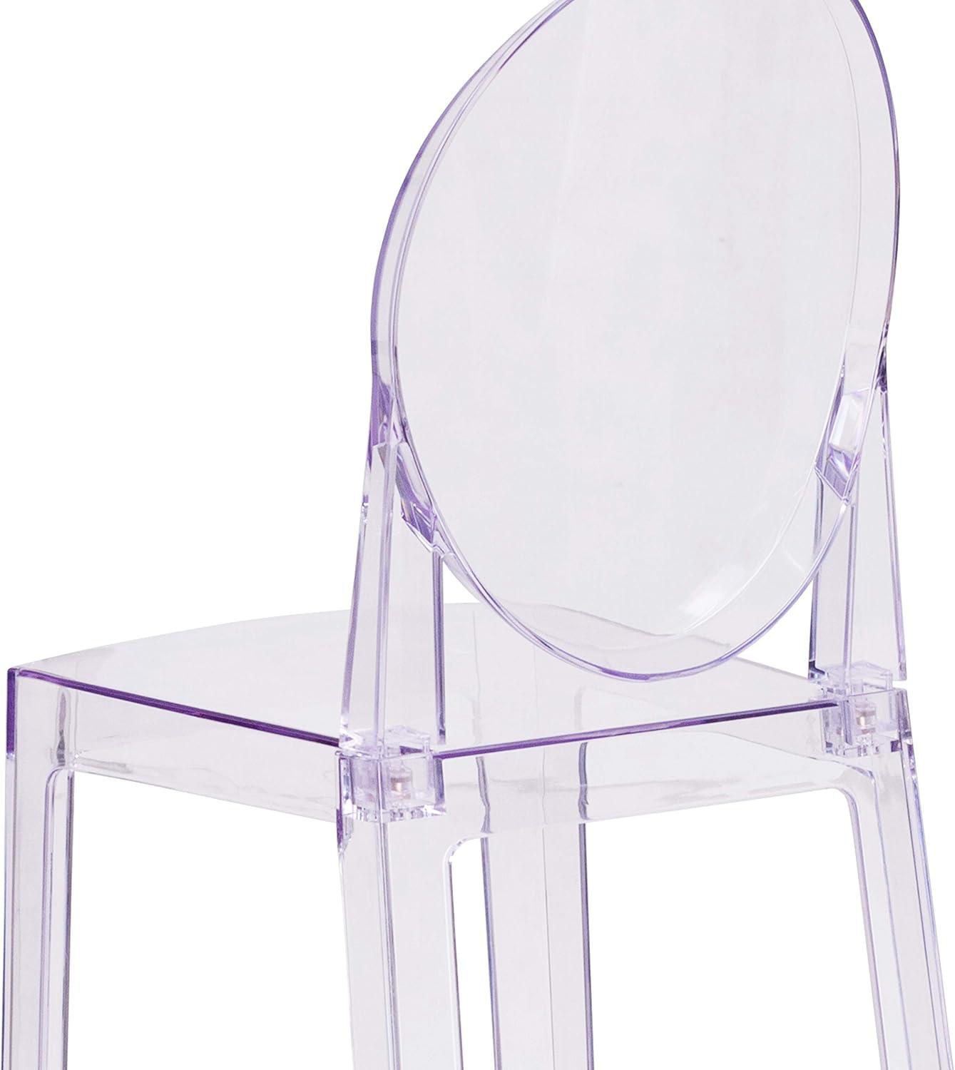 Flash Furniture Ghost Barstool with Oval Back in Transparent Crystal