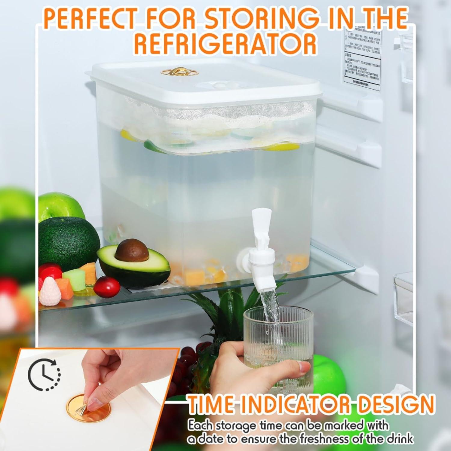 Mint Pantry® 2 Pack 2.5 Gallon Drink Dispenser For Fridge With Spigot Water Dispenser Leak Proof Lids Filter Screen Beverage Juice Container Sealed Plastic Lemonade Milk Cold Hot Drink Tea Jug For Party