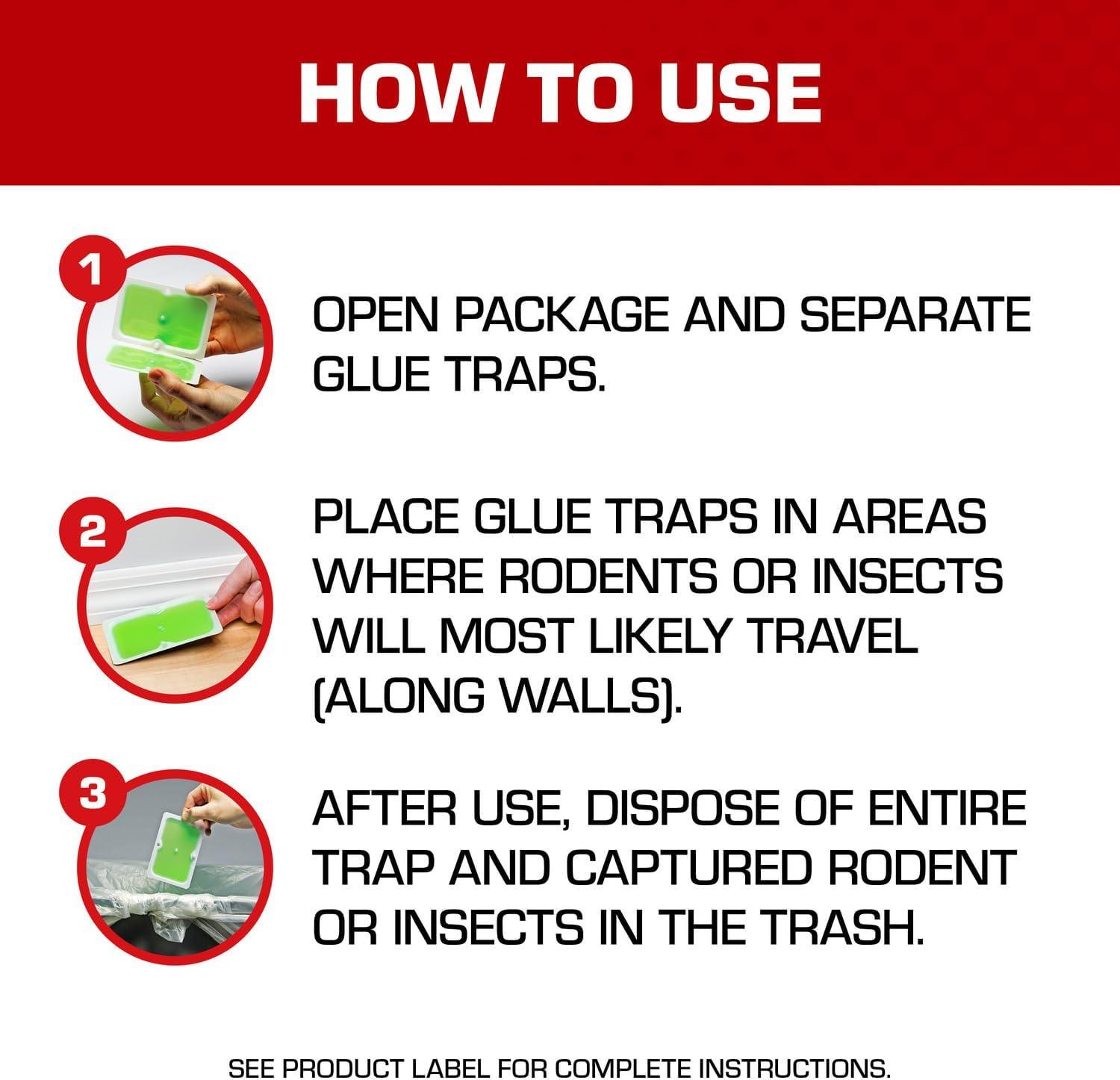 Tomcat Super Hold Glue Traps Mouse Size, Ready-To-Use, 4 Traps