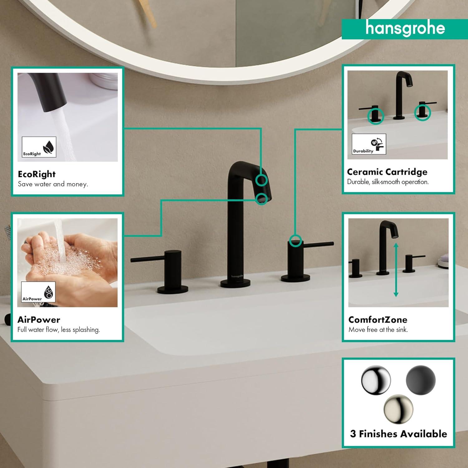 hansgrohe Tecturis S Widespread Faucet 150, 1.2 GPM