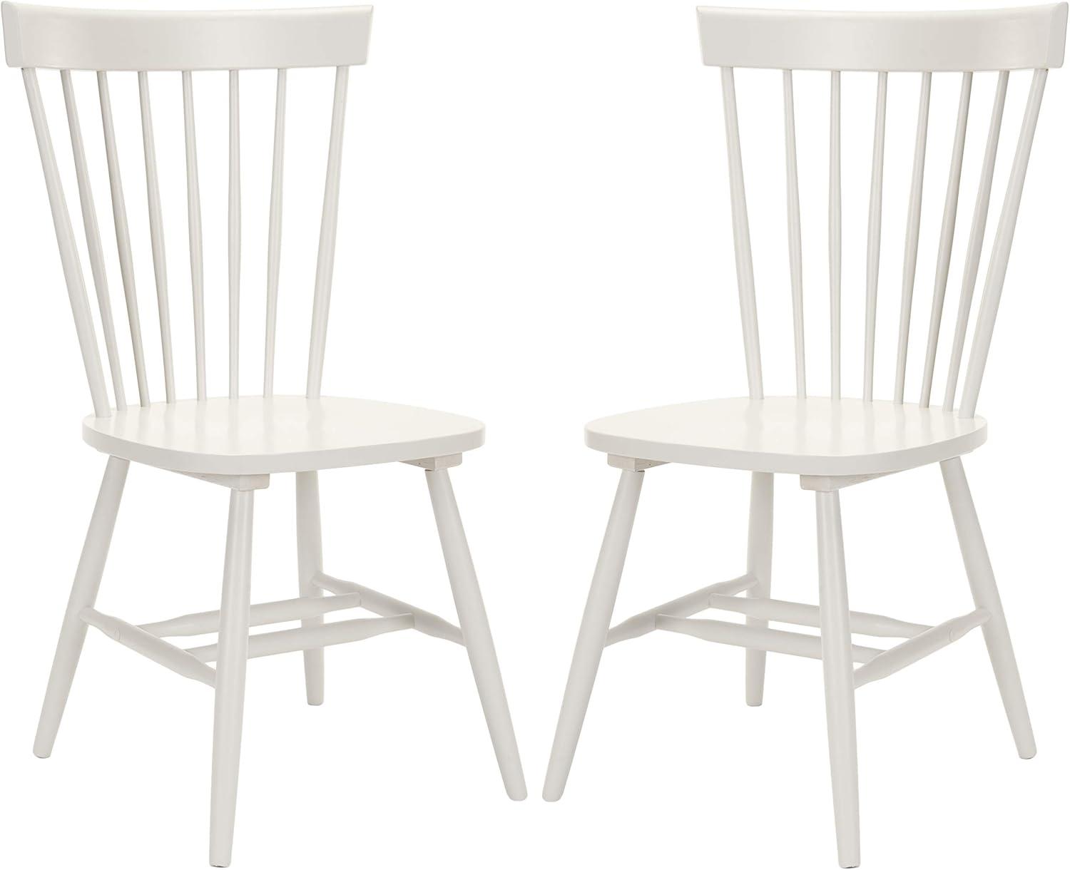 SAFAVIEH Parker Solid 17 in. H Spindle Dining Chair, Off White, Set of 2