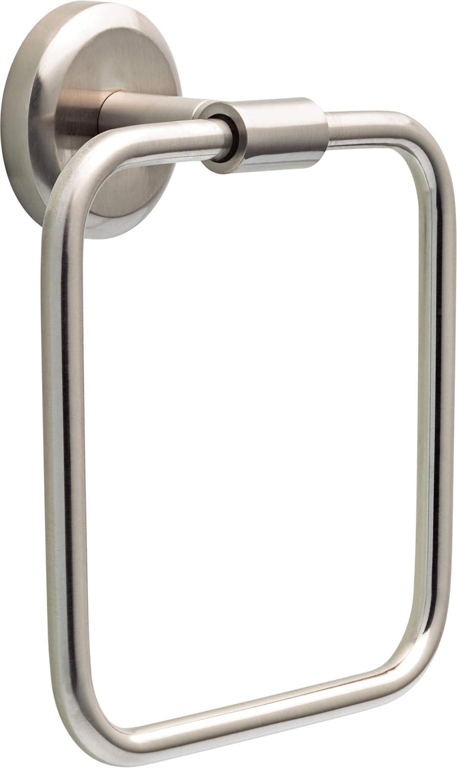 Westdale Wall Mount Square Closed Towel Ring Bath Hardware Accessory in Brushed Nickel