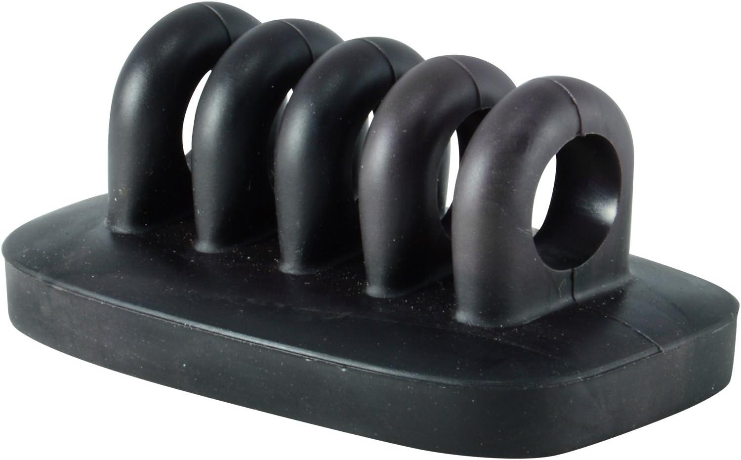 Black Weighted Desktop Cable Clip Holder with Four Slots